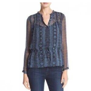 Rebecca Taylor Silk Snake Print Blouse Size 2